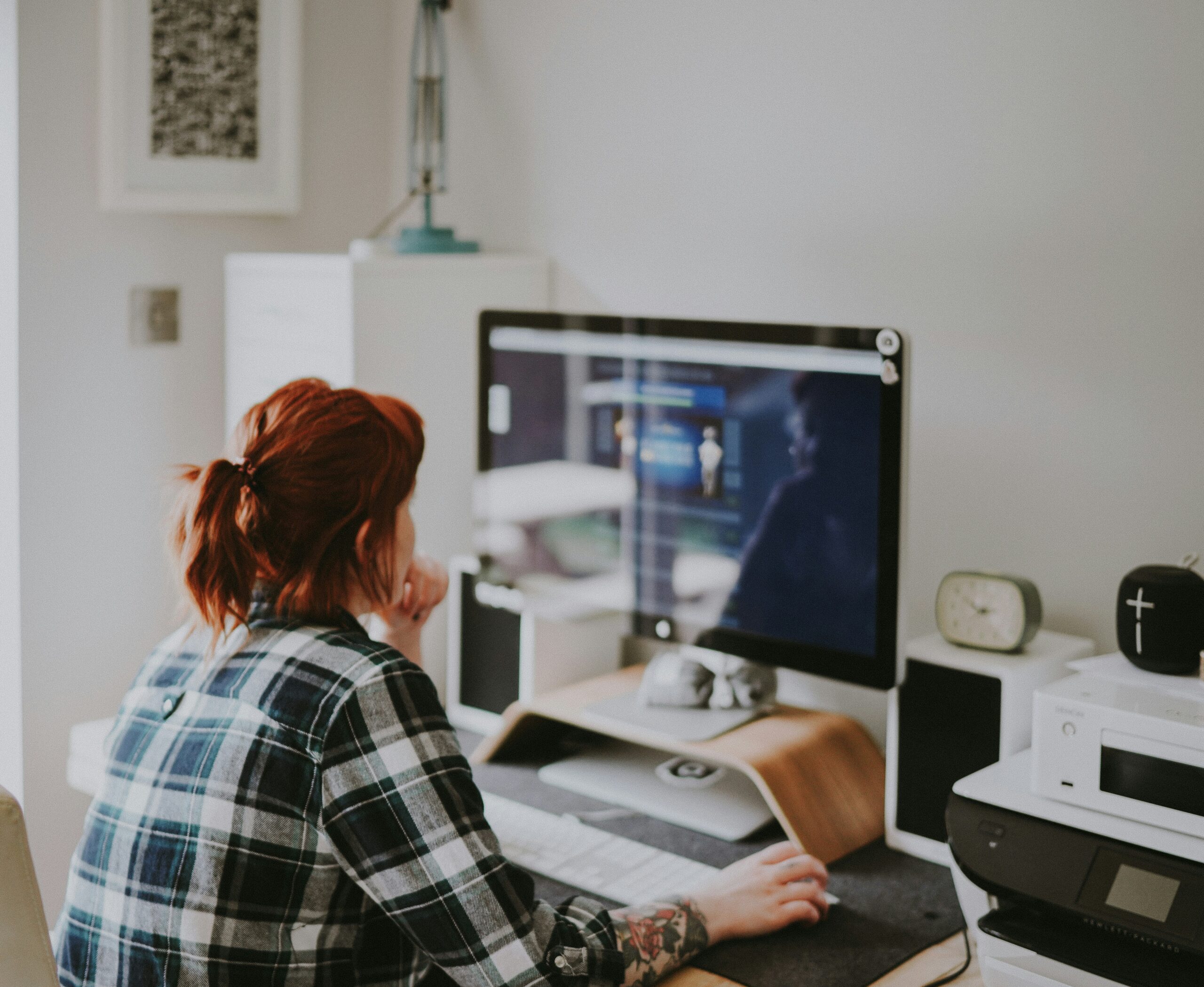 person working at computer